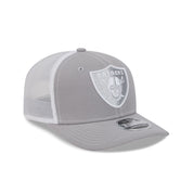 New Era 9SEVENTY Las Vegas Raiders Contrast Grey White Stretch Snapback Trucker Cap