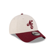 New Era 9FORTY Script Linen Stone Maroon Adjustable Cap