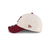 New Era 9FORTY Script Linen Stone Maroon Adjustable Cap