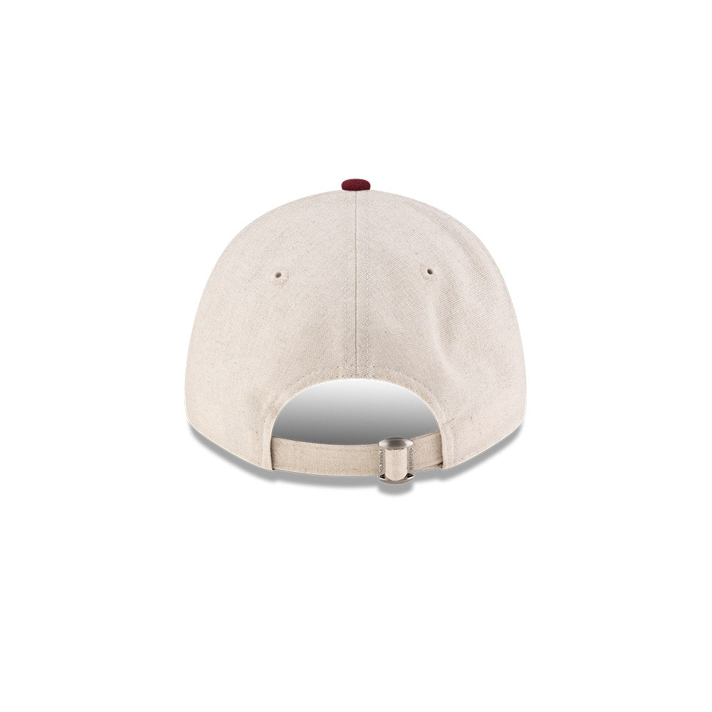New Era 9FORTY Script Linen Stone Maroon Adjustable Cap
