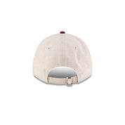 New Era 9FORTY Script Linen Stone Maroon Adjustable Cap