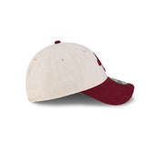 New Era 9FORTY Script Linen Stone Maroon Adjustable Cap