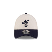 New Era 9FORTY Script Linen Stone Navy Adjustable Cap