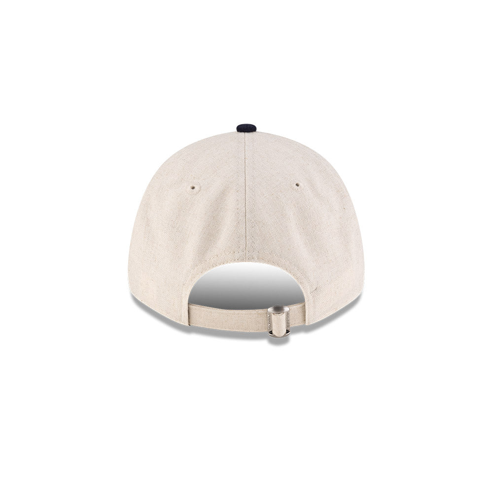 New Era 9FORTY Script Linen Stone Navy Adjustable Cap