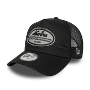 New Era 9FORTY E-Frame Oval Distress Patch Black Trucker Cap