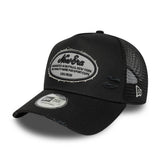 New Era 9FORTY E-Frame Oval Distress Patch Black Trucker Cap