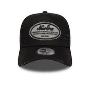 New Era 9FORTY E-Frame Oval Distress Patch Black Trucker Cap