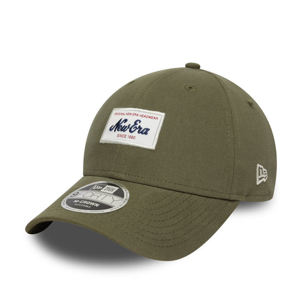 New Era 9FORTY Script Patch New Olive M-Crown Adjustable Cap