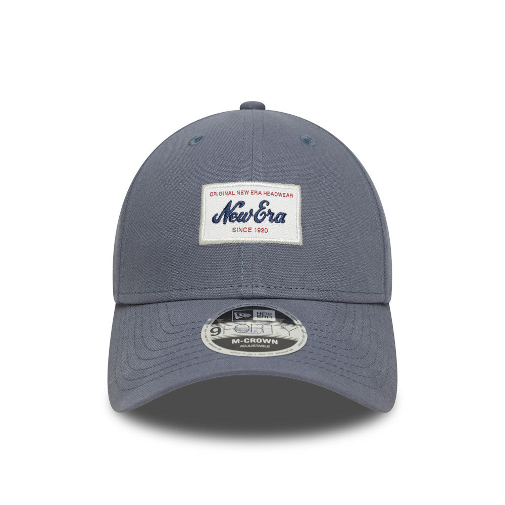 New Era 9FORTY Script Patch Muted Indigo M-Crown Adjustable Cap