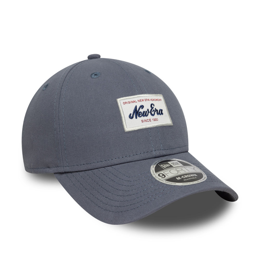 New Era 9FORTY Script Patch Muted Indigo M-Crown Adjustable Cap