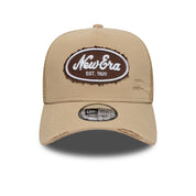 New Era 9FORTY E-Frame Oval Canvas Distress Camel Trucker Cap