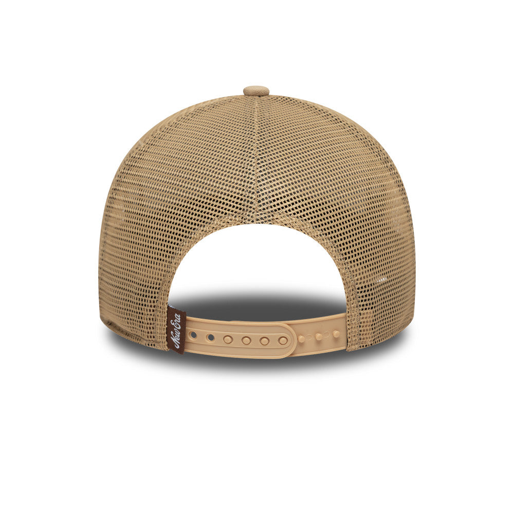 New Era 9FORTY E-Frame Oval Canvas Distress Camel Trucker Cap