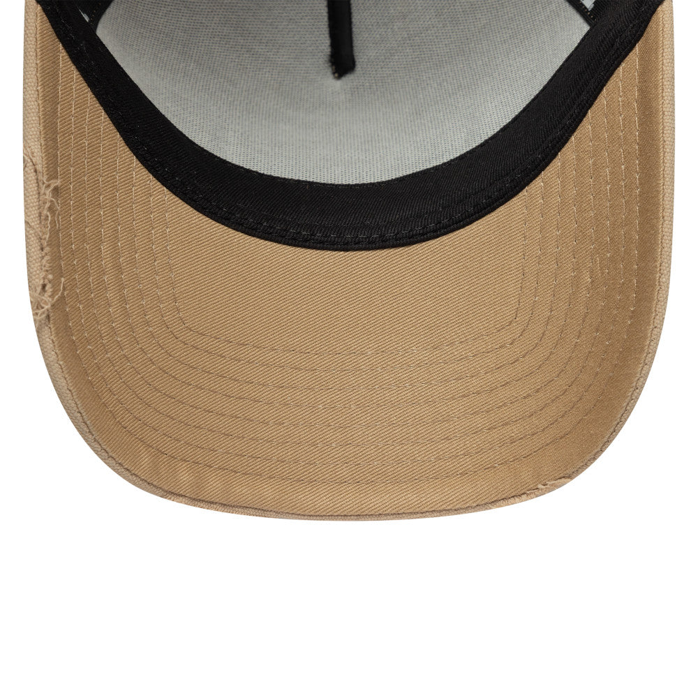 New Era 9FORTY E-Frame Oval Canvas Distress Camel Trucker Cap