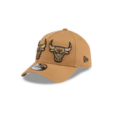 New Era 9FORTY A-Frame Chicago Bulls Double Logo Wheat Adjustable Cap