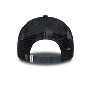 New Era 9FORTY E-Frame Script Logo Oval Foam Patch Navy Trucker Cap