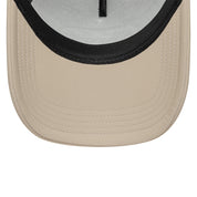 New Era 9FORTY E-Frame Script Logo Oval Foam Patch White Camel Trucker Cap