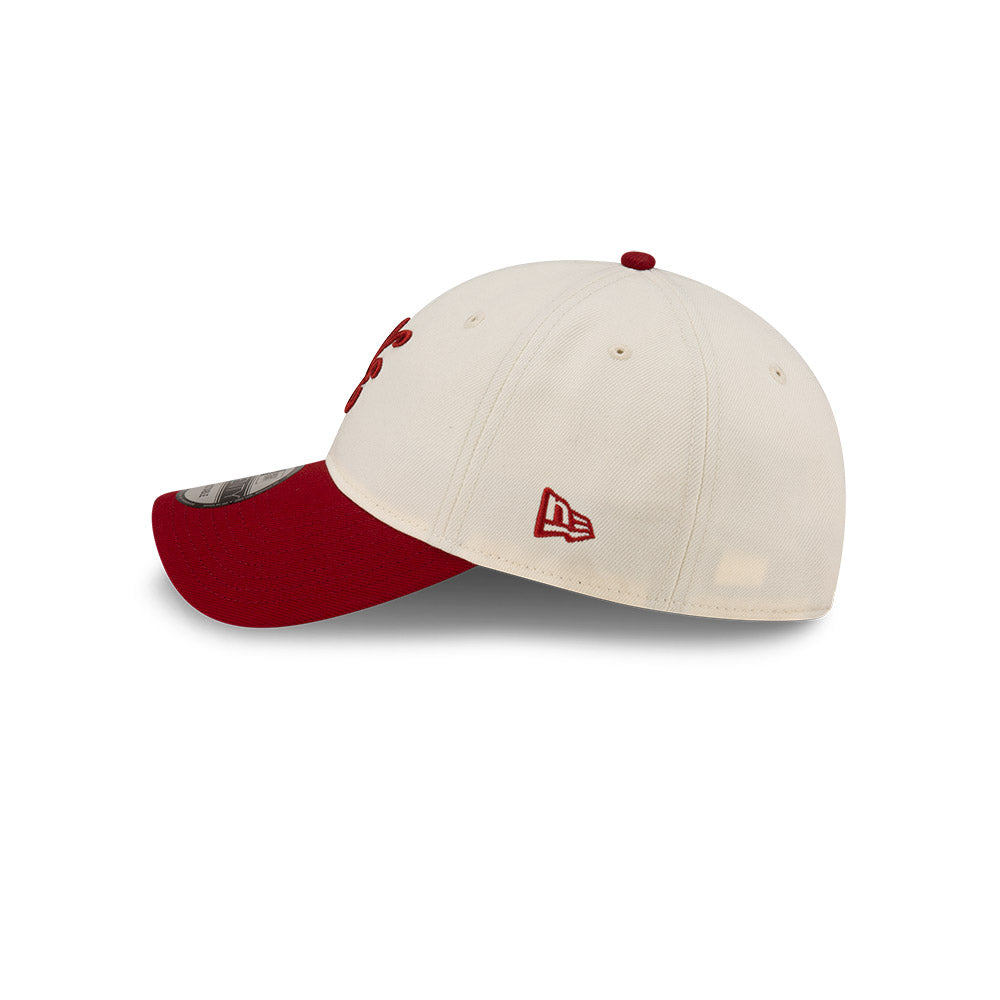 New Era 9TWENTY NE Script Logo Chrome Heather Red Adjustable Cap