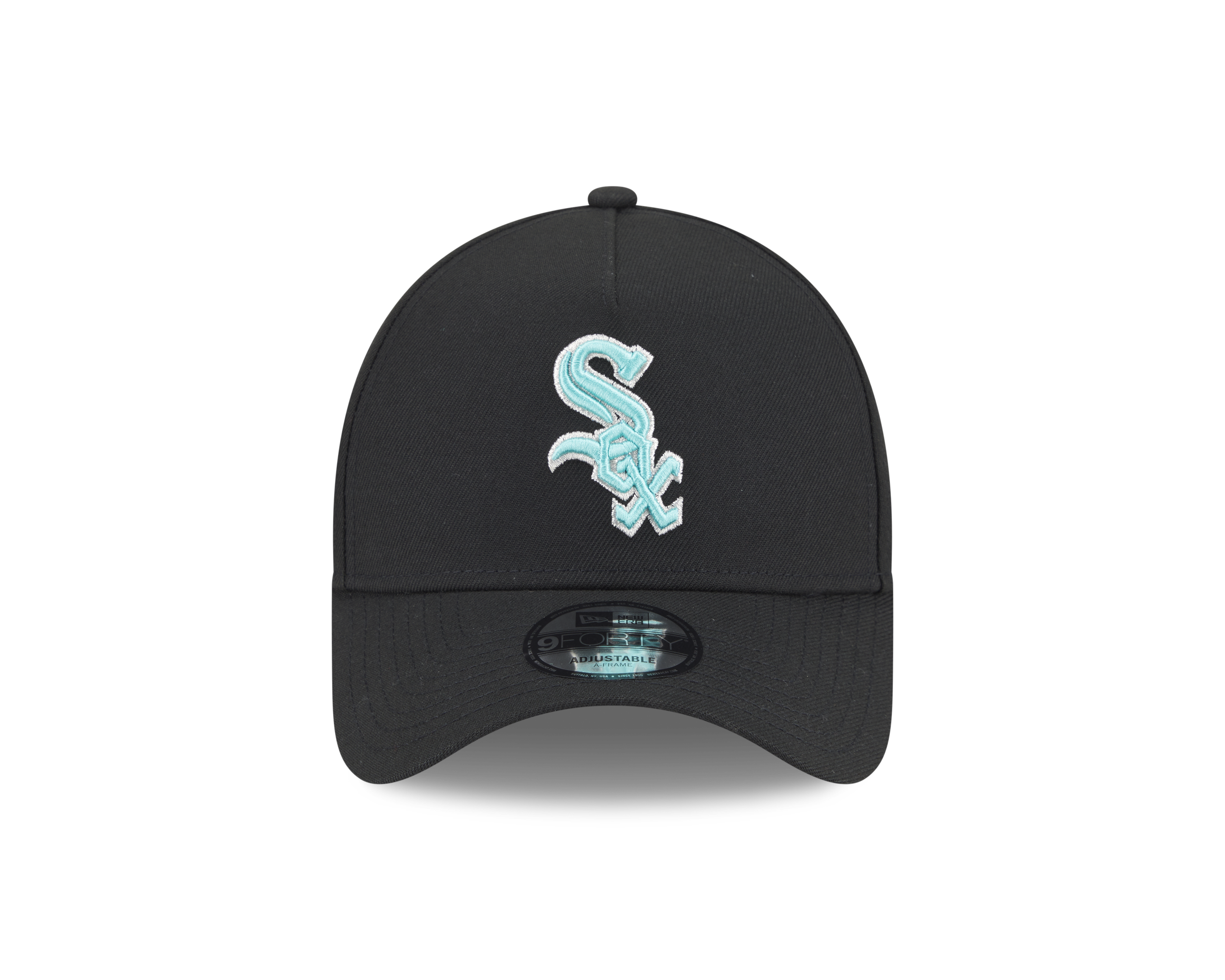 New Era 9FORTY A-Frame Chicago White Sox Black and Seaglass World Series Adjustable Cap