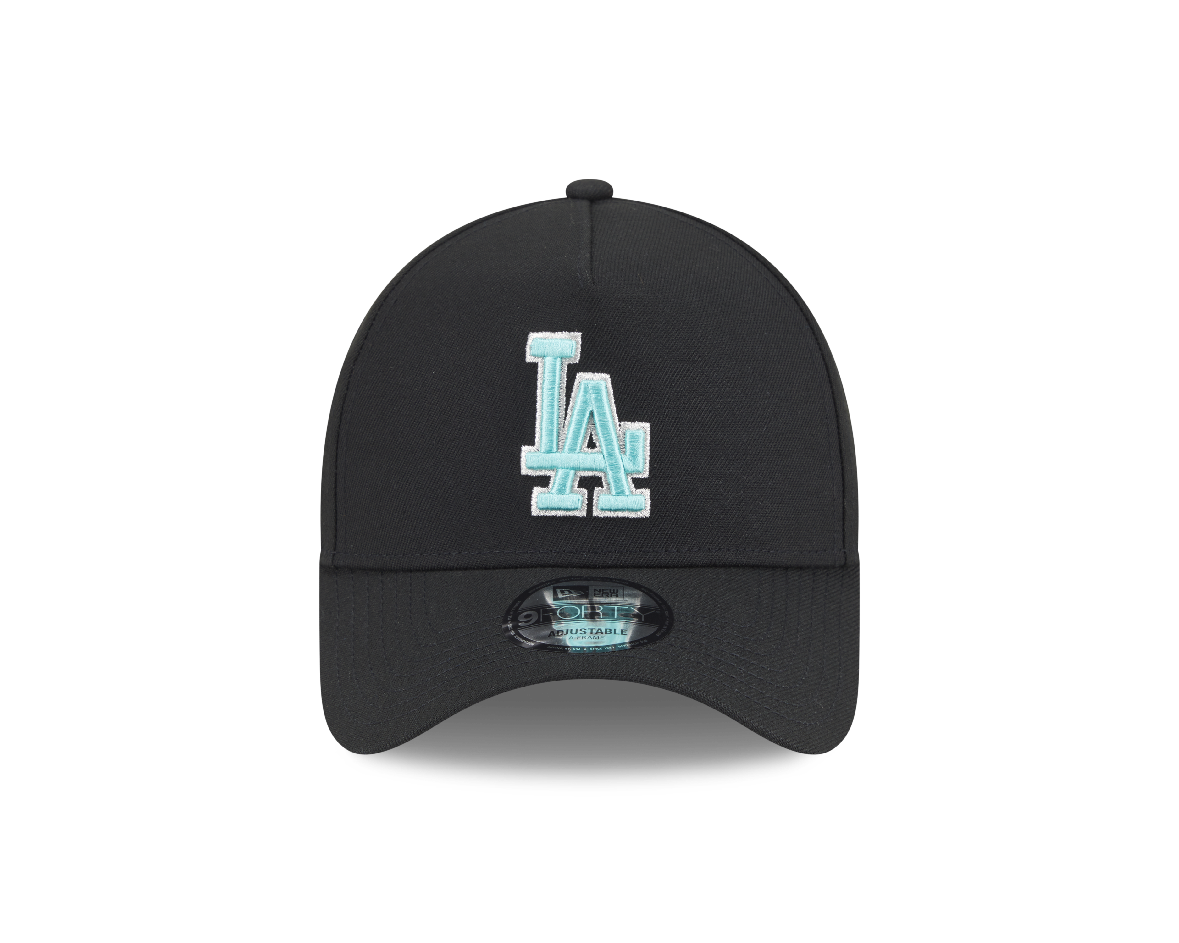New Era 9FORTY A-Frame Los Angeles Dodgers Black and Seaglass World Series Adjustable Cap