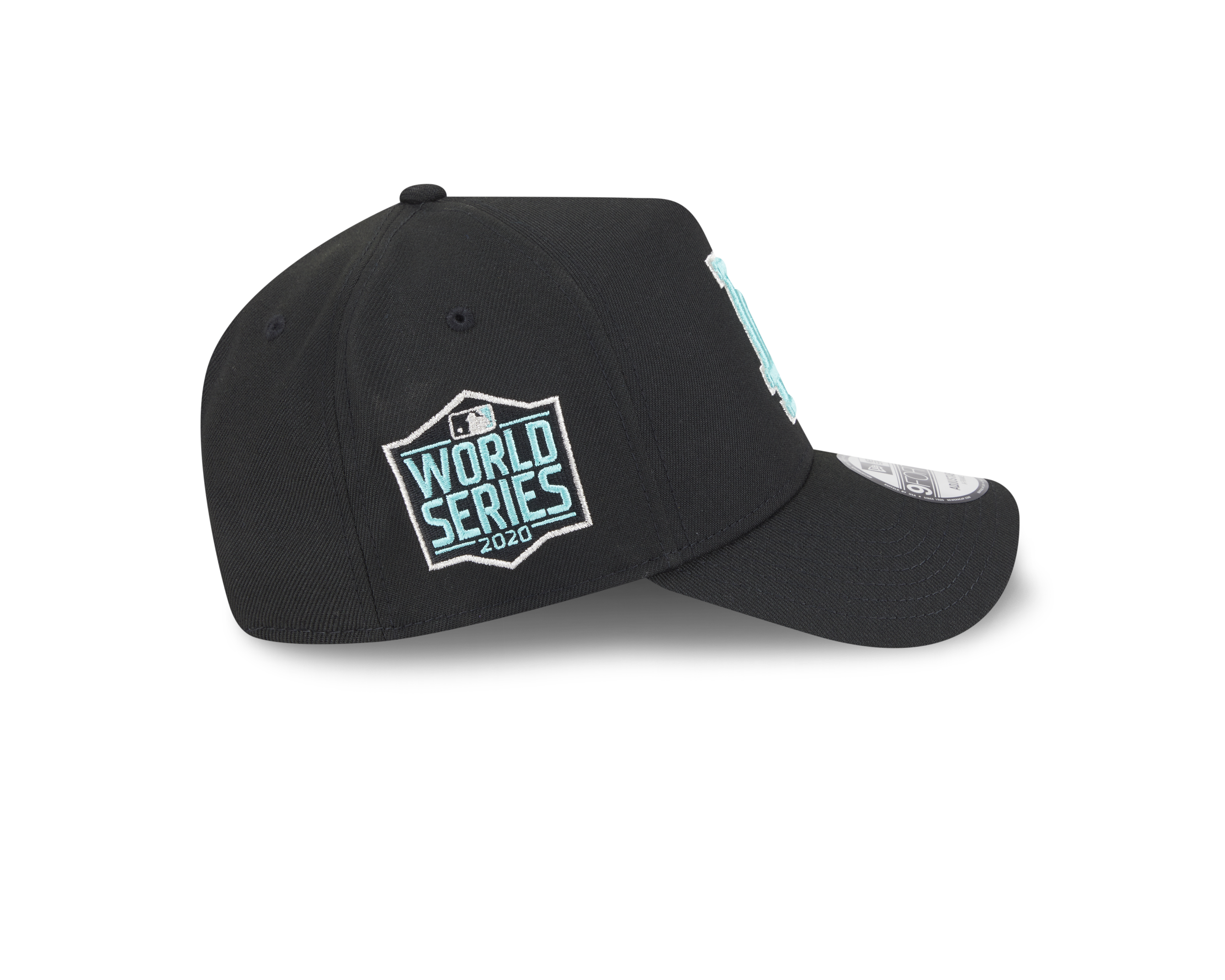 New Era 9FORTY A-Frame Los Angeles Dodgers Black and Seaglass World Series Adjustable Cap