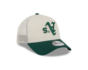New Era 9FORTY A-Frame Oakland Athletics Upside Down Stone Trucker Cap