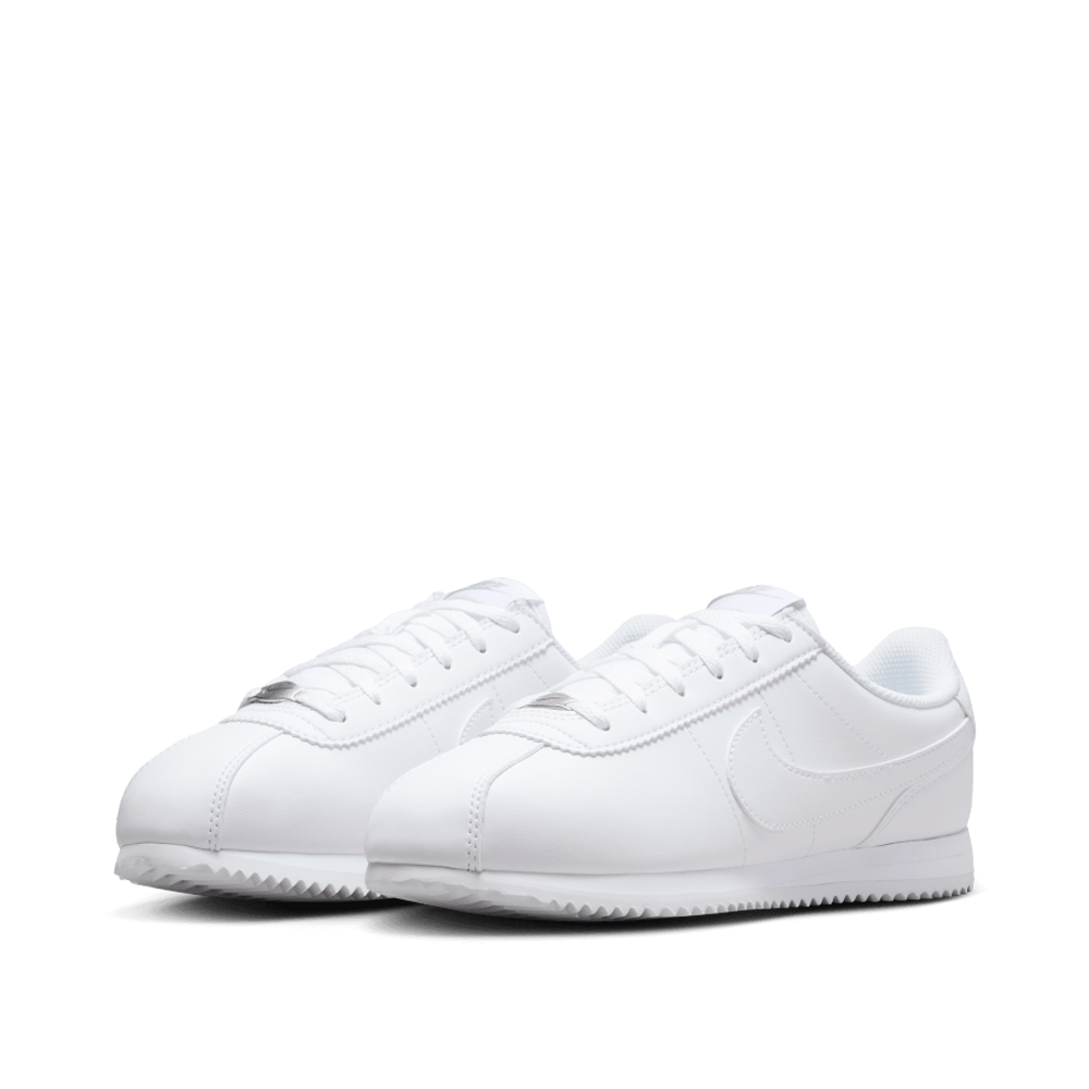 All white nike cortez junior hot sale