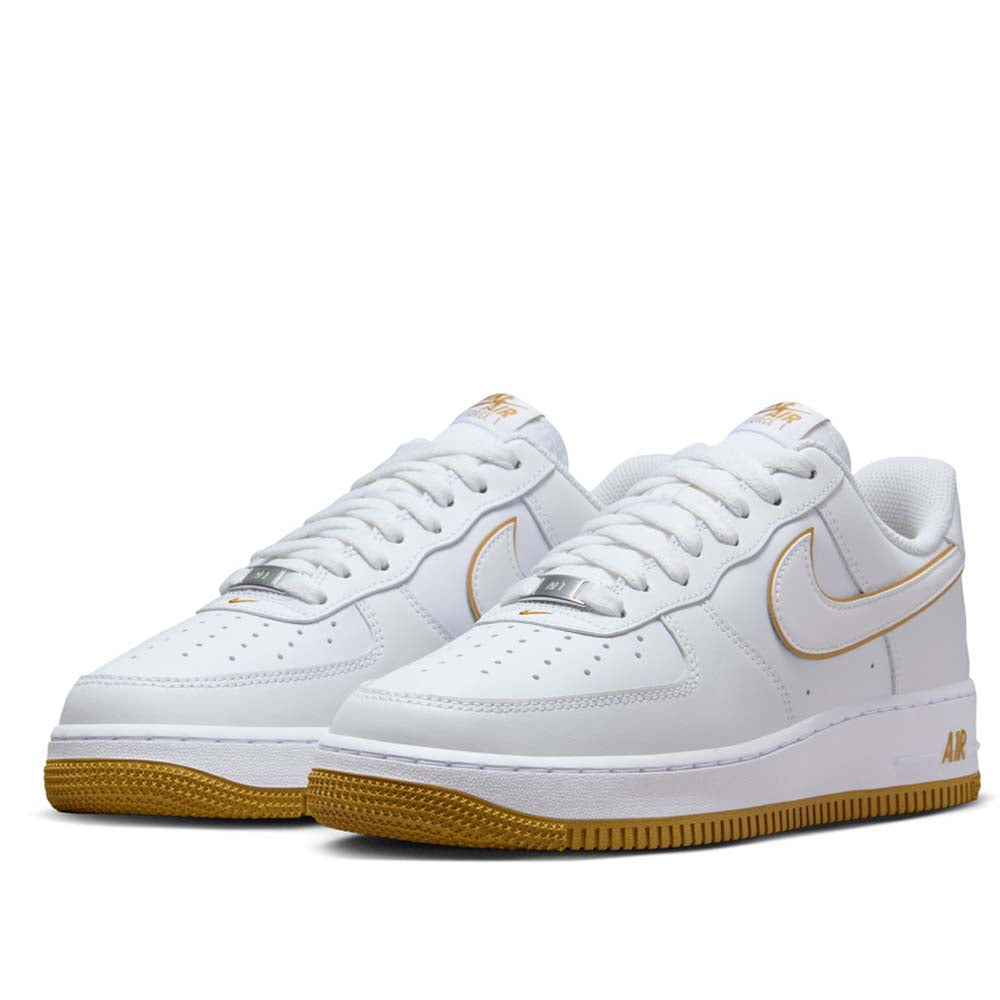 Nike Men s Air Force 1 07 Shoes White Brown urbanAthletics