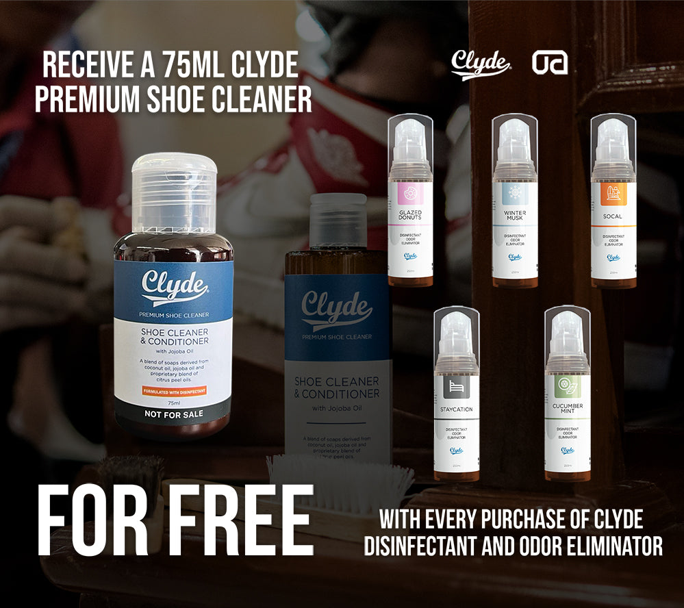 Clyde Disinfectant Odor Eliminator Socal + FREE 75ml Clyde Premium Shoe Cleaner with Jojoba Oil