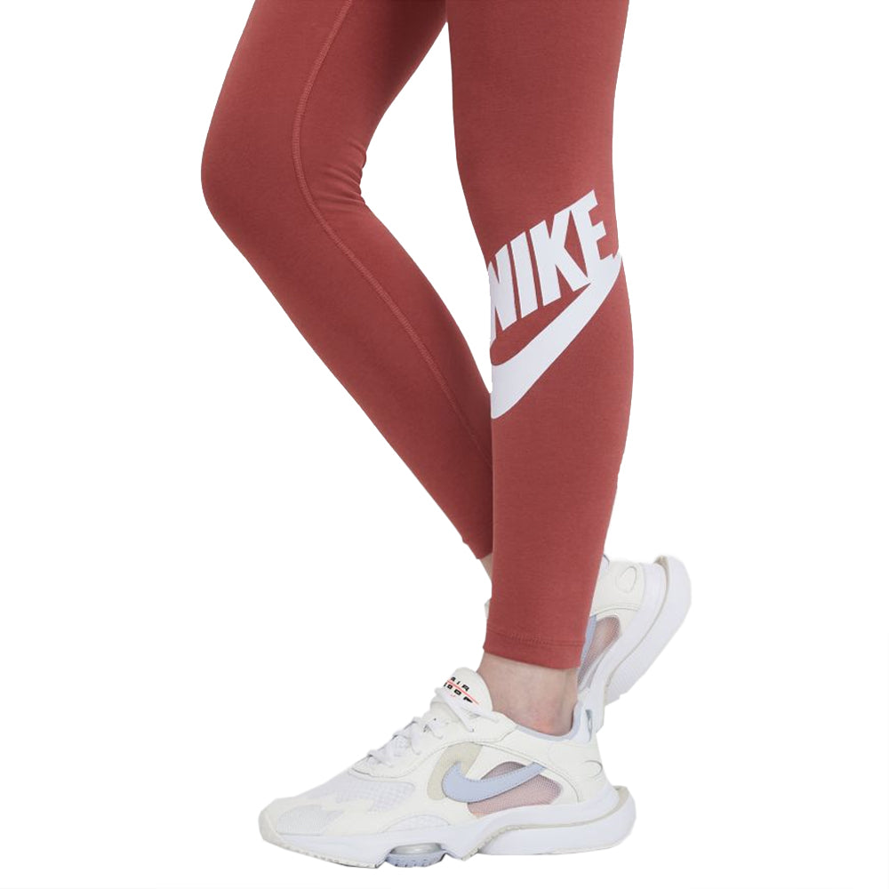 Nike Women's Sportswear Essential High-Waisted Logo Leggings Red