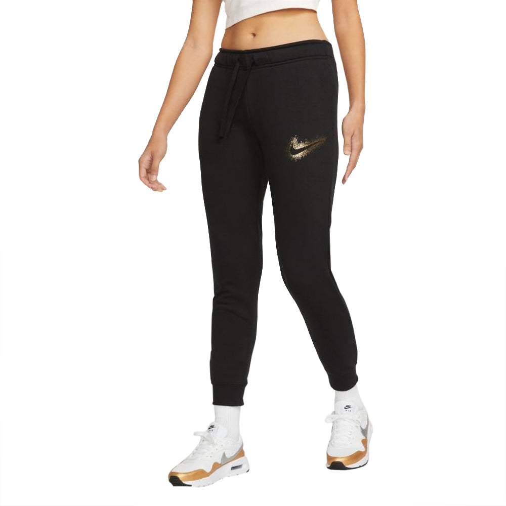 Nike Women's Sportswear Club Fleece Mid-Rise Logo Joggers Black Gold -  urbanAthletics