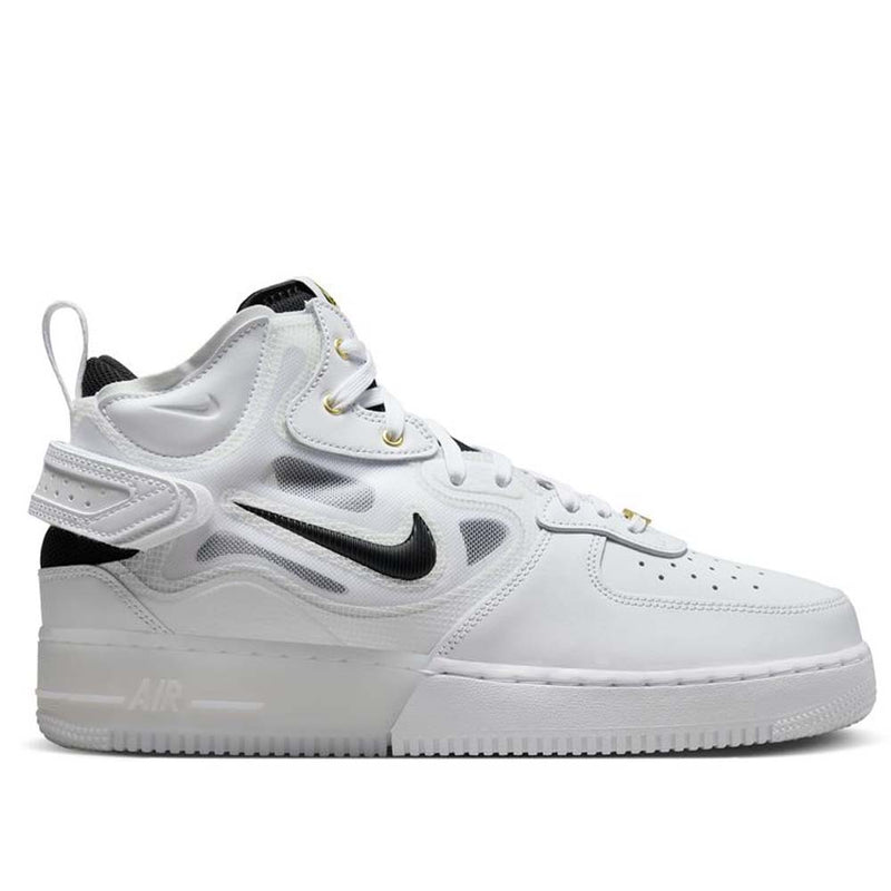 Nike Men's Air Force 1 Mid React Casual Shoes White Black - urbanAthletics