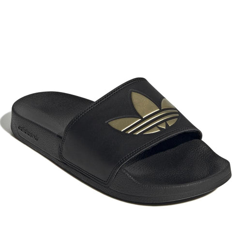 adidas slides womens black and gold